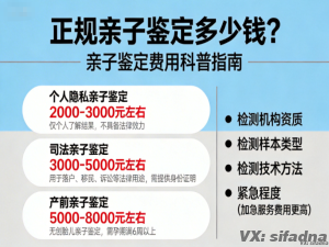 正规亲子鉴定多少钱