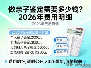 做亲子鉴定需要多少钱？2026年费用明细