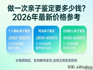 做一次亲子鉴定要多少钱？2026年最新价格参考
