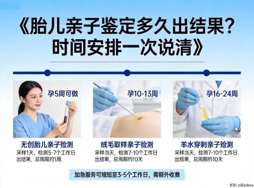 胎儿亲子鉴定多久出结果？时间安排一次说清
