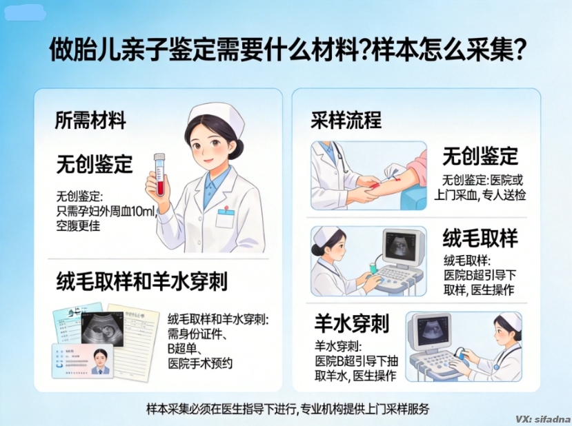 做胎儿亲子鉴定需要什么材料？样本怎么采集？